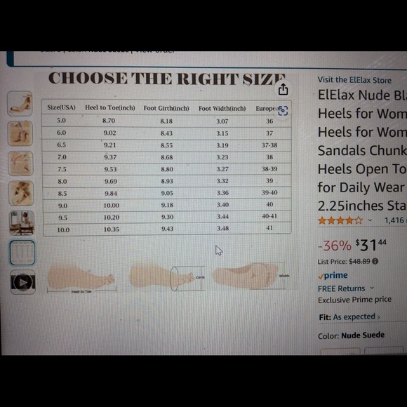 ElElax Nude Suede Heels, Size 9 - Picture 8 of 10